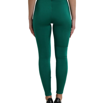 Leggings di design in vita alta verde