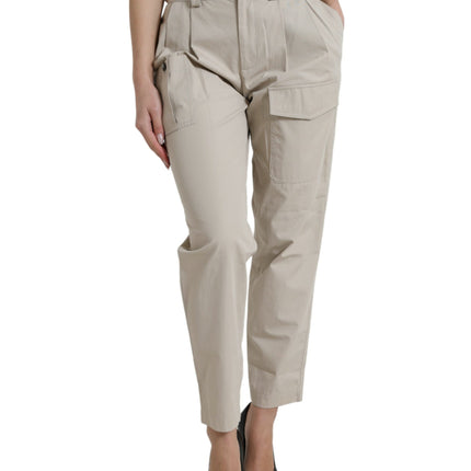 Pantaloni di moda conici a vita alta - beige