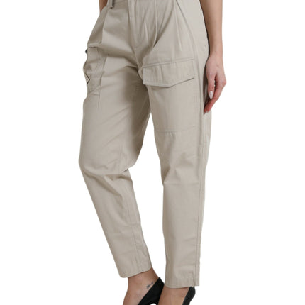 Pantaloni di moda conici a vita alta - beige