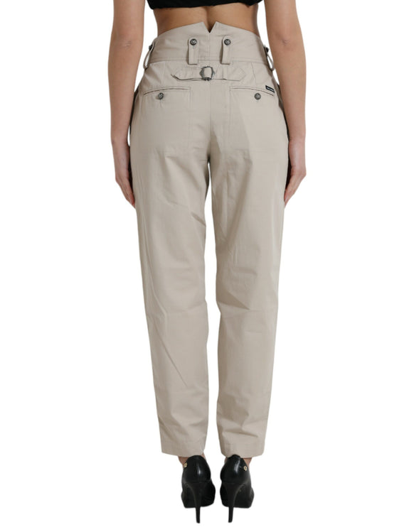 Pantaloni di moda conici a vita alta - beige