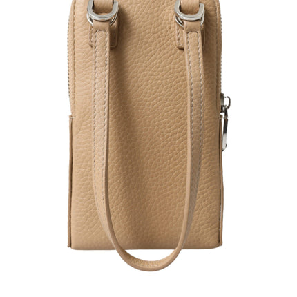 Elegante bolso crossbody de piel beige