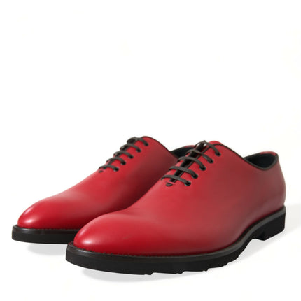 Elegant Red Leather Oxford Dress Shoes