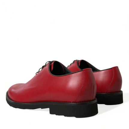 Elegant Red Leather Oxford Dress Shoes