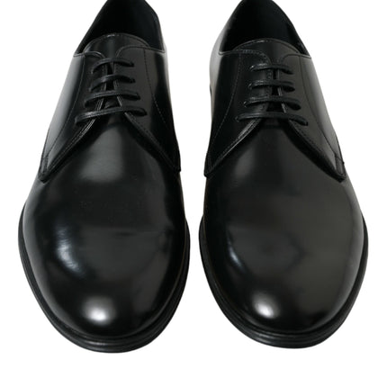 Elegant Black Leather Derby Formal Shoes