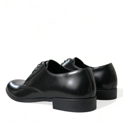 Elegant Black Leather Derby Formal Shoes