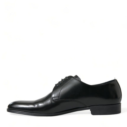 Elegant Black Leather Derby Formal Shoes