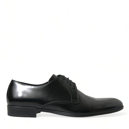 Elegant Black Leather Derby Formal Shoes