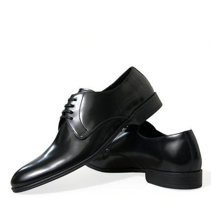 Elegant Black Leather Derby Formal Shoes