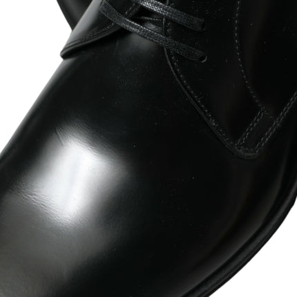 Elegant Black Leather Derby Formal Shoes