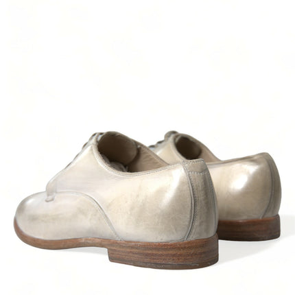 Elegant White Calfskin Derby Shoes