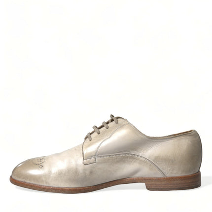 Elegant White Calfskin Derby Shoes