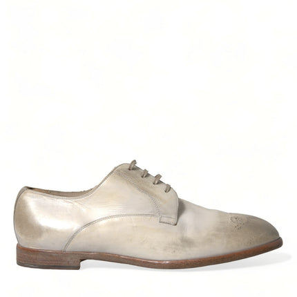 Elegant White Calfskin Derby Shoes