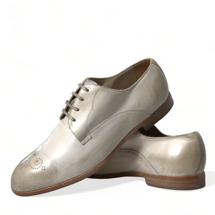 Elegant White Calfskin Derby Shoes