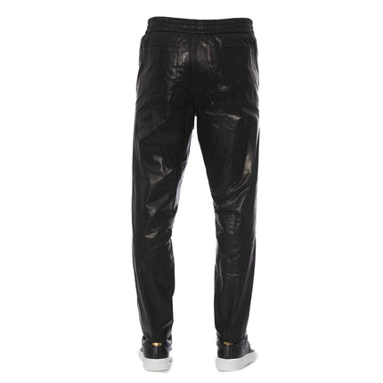 Pantalones de cuero negro elegantes para hombres