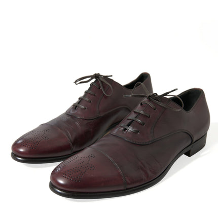 Elegant Burgundy Leather Derby Shoes