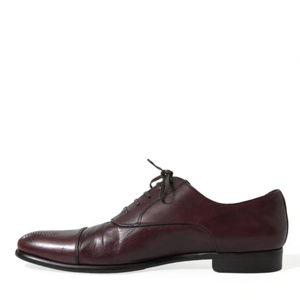 Elegant Burgundy Leather Derby Shoes