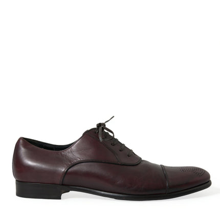 Elegant Burgundy Leather Derby Shoes