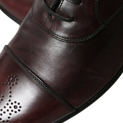 Elegant Burgundy Leather Derby Shoes