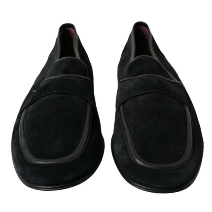 Elegant Velvet Black Loafers for Men