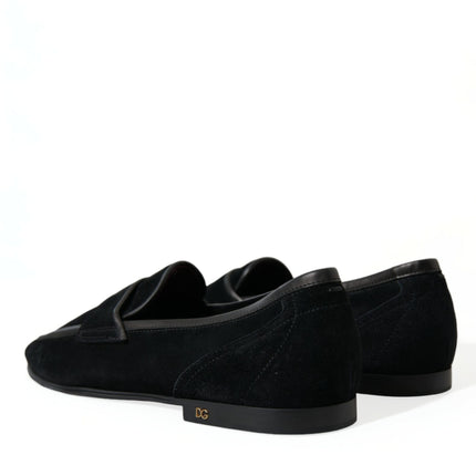 Elegant Velvet Black Loafers for Men