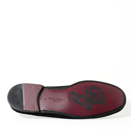 Elegant Velvet Black Loafers for Men