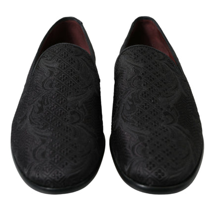 Elegante zwarte brokaatjurkjes loafers