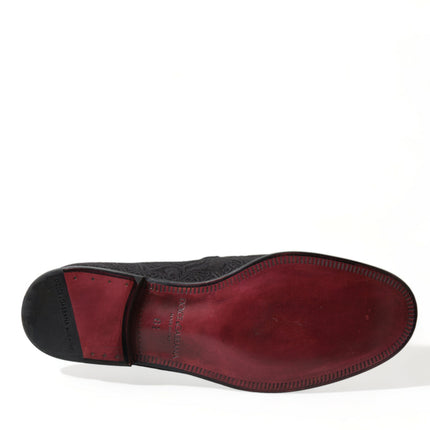 Elegante zwarte brokaatjurkjes loafers