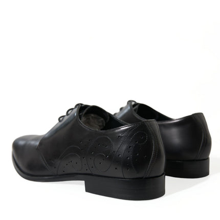 Elegant Black Leather Derby Dress Shoes