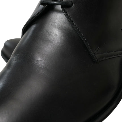 Elegant Black Leather Derby Dress Shoes