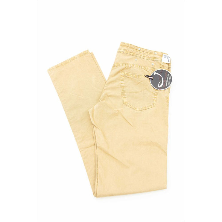 Elegantes jeans de mezcla de algodón beige