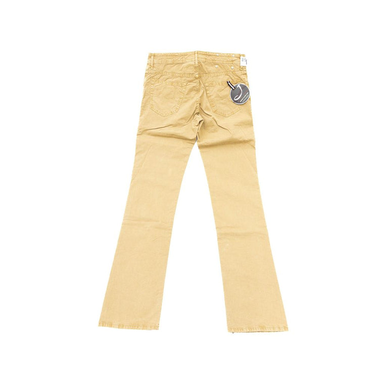 Elegantes jeans de mezcla de algodón beige