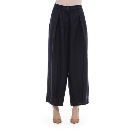 Eleganti pantaloni di cotone nero con tasche