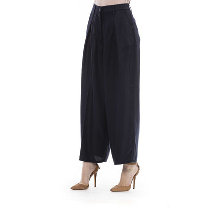 Eleganti pantaloni di cotone nero con tasche