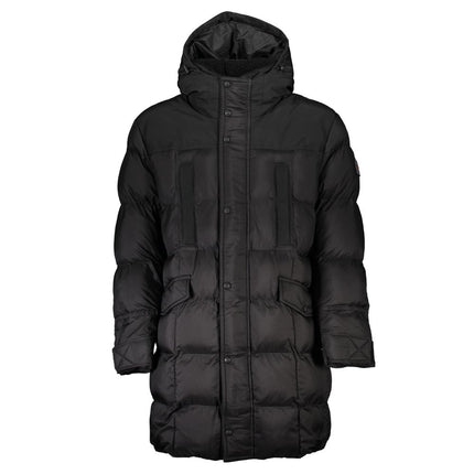 Veste en polyamide noir à capuche élégant