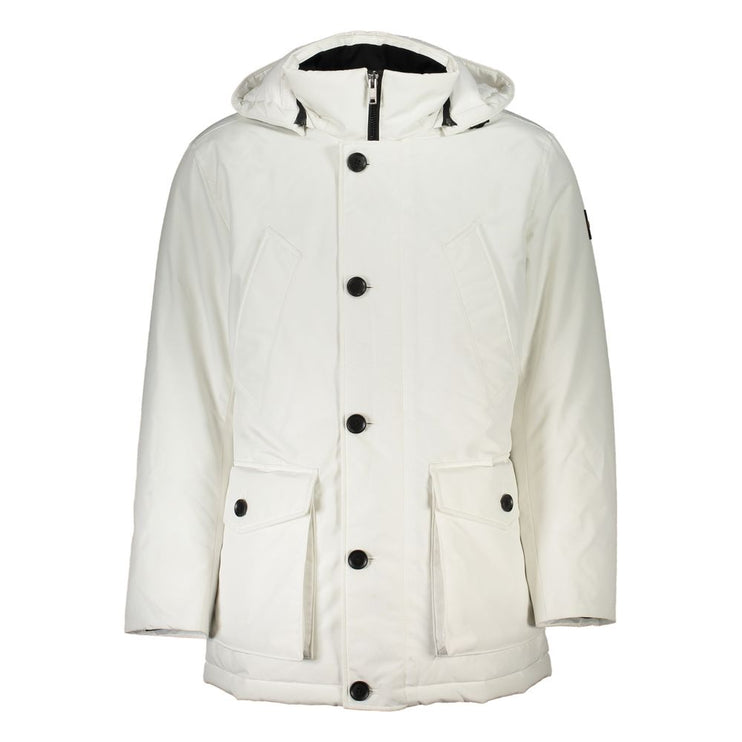 Veste Chic White Osiass avec capuche amovible