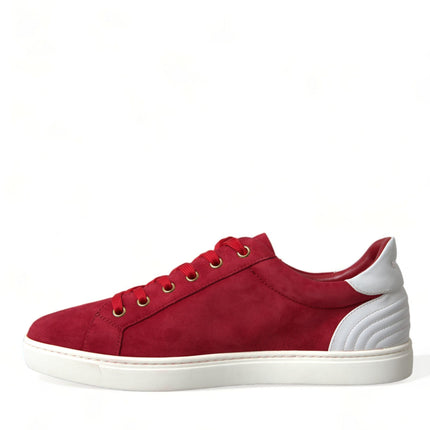 Elegantes zapatillas de cuero rojo y blanco