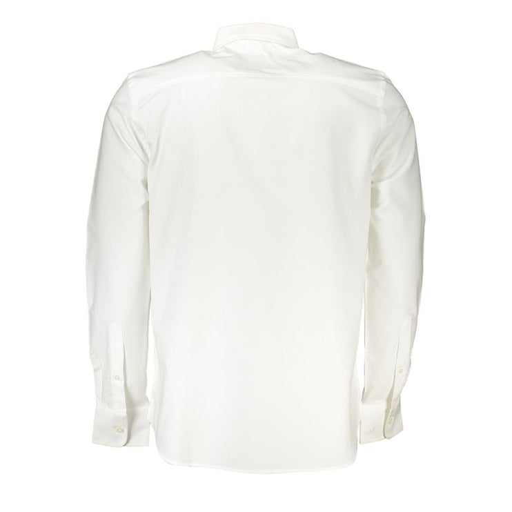 Elegante camisa de manga larga blanca blanca