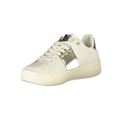 Sneaker sportivi allacciati beige con dettagli di contrasto