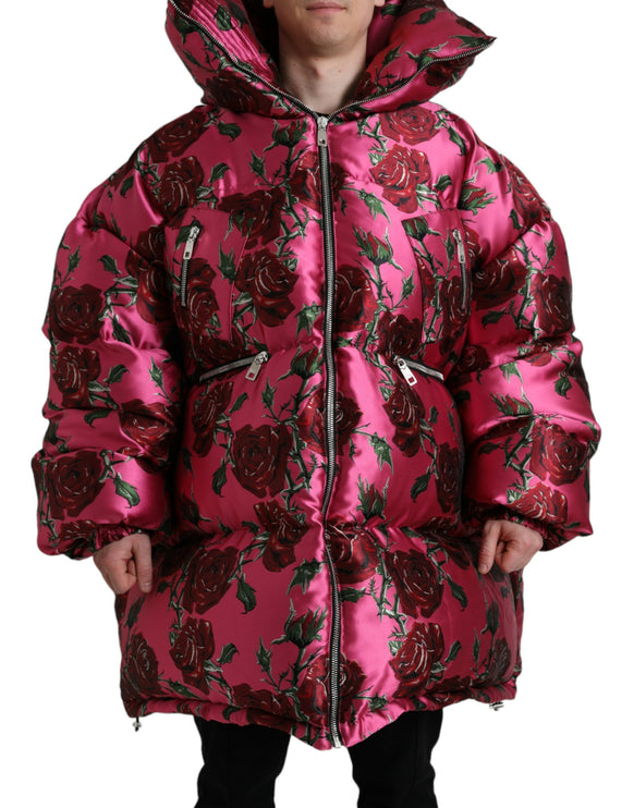 Veste matelassée à imprimé rose élégant