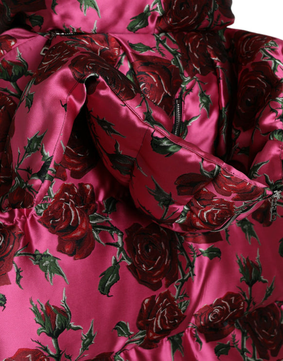 Veste matelassée à imprimé rose élégant