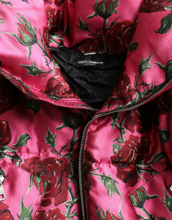 Veste matelassée à imprimé rose élégant