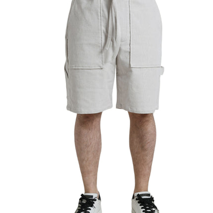 Shorts di Bermuda di velluto di cotone beige