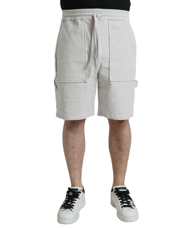 Shorts di Bermuda di velluto di cotone beige