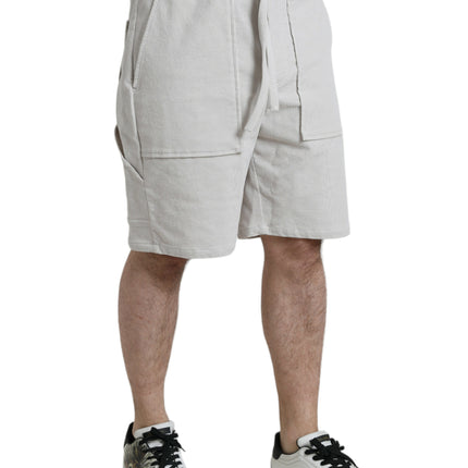 Shorts di Bermuda di velluto di cotone beige