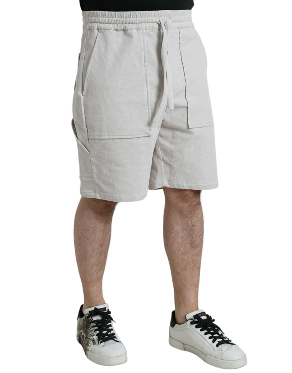 Shorts di Bermuda di velluto di cotone beige