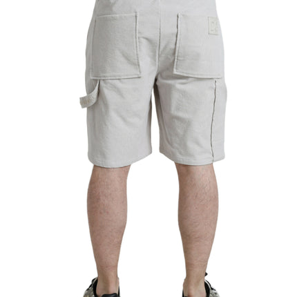 Shorts di Bermuda di velluto di cotone beige