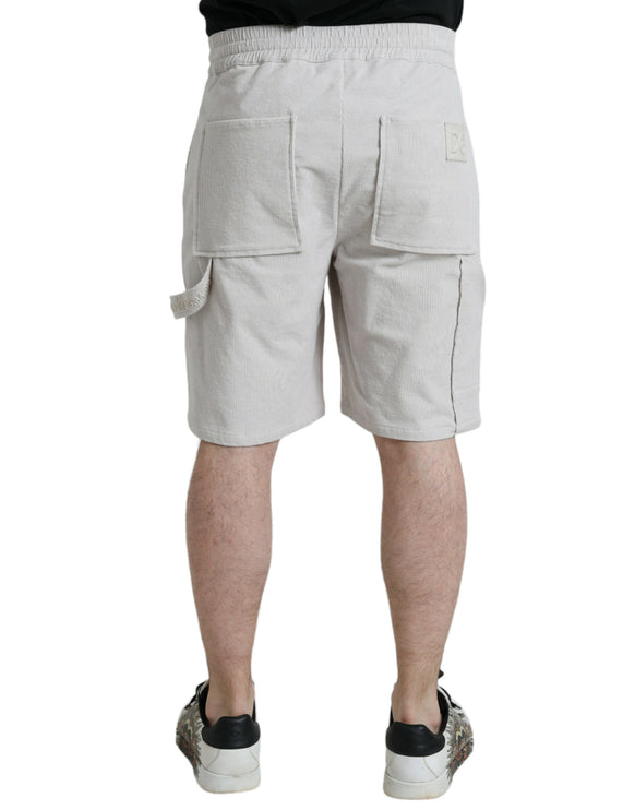 Shorts di Bermuda di velluto di cotone beige