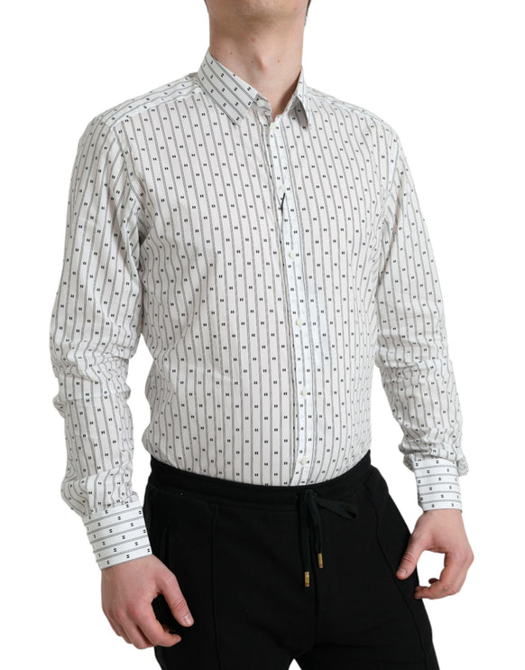 Elegante camisa de vestir de algodón blanco de algodón delgada