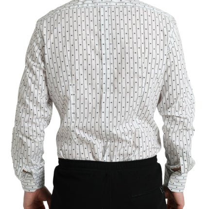 Elegante camisa de vestir de algodón blanco de algodón delgada