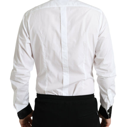 Elegante camisa de vestir de detalles dorados